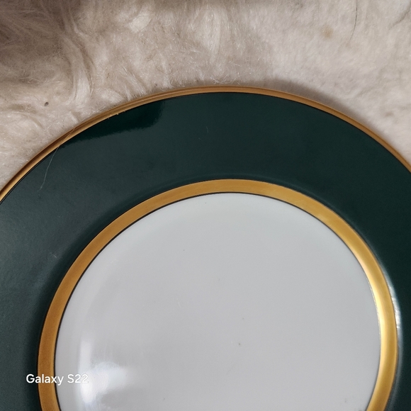 6/$63 Fitz And Floyd "Renaissance" 6.5inch Dessert Plates Green and Gold - Picture 7 of 13
